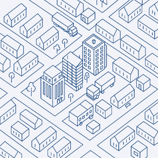 Line drawing of city