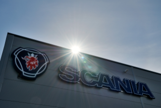 Scania sign on building