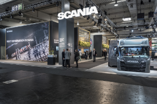 Scania exhibition stand sign