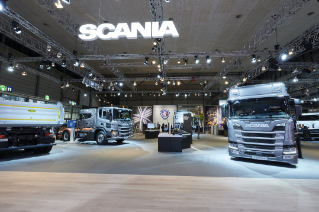 Scania exhibition stand sign