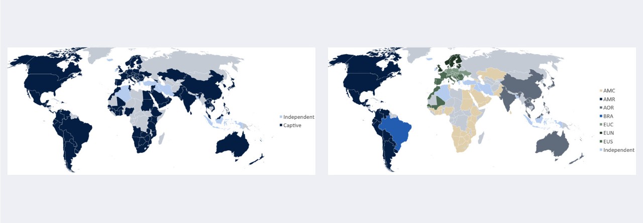Maps of different markets and regions