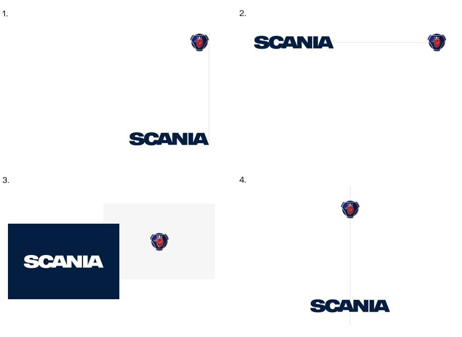 Four ways to place the symbol and wordmark in communication