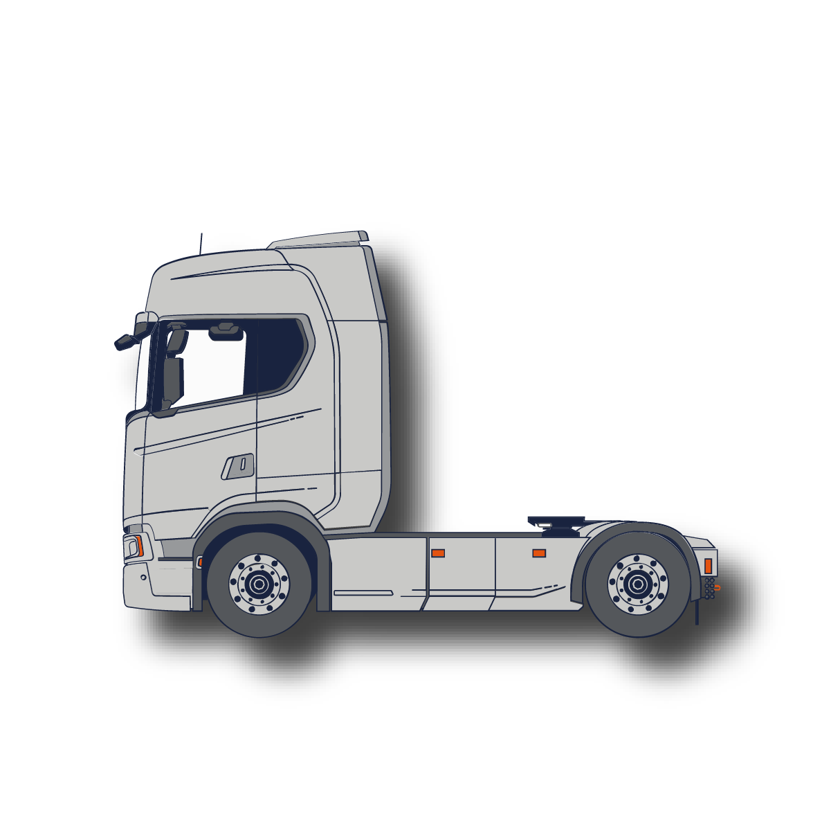 Illustration of truck with added drop shadow