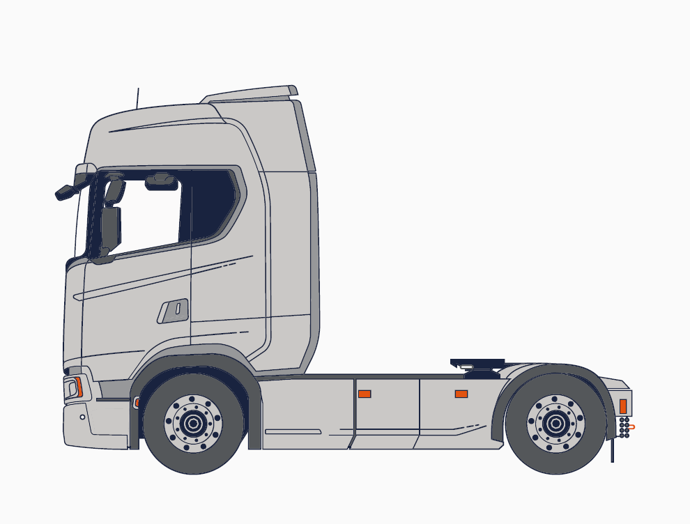 Illustration of truck in grey