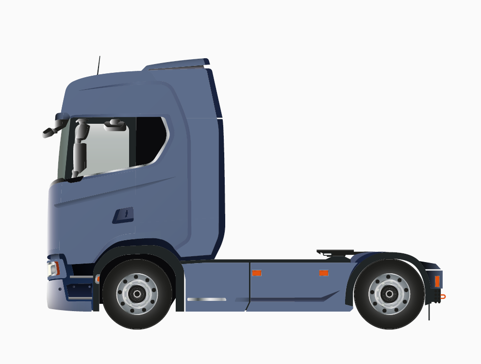 Detailed illustration of blue truck