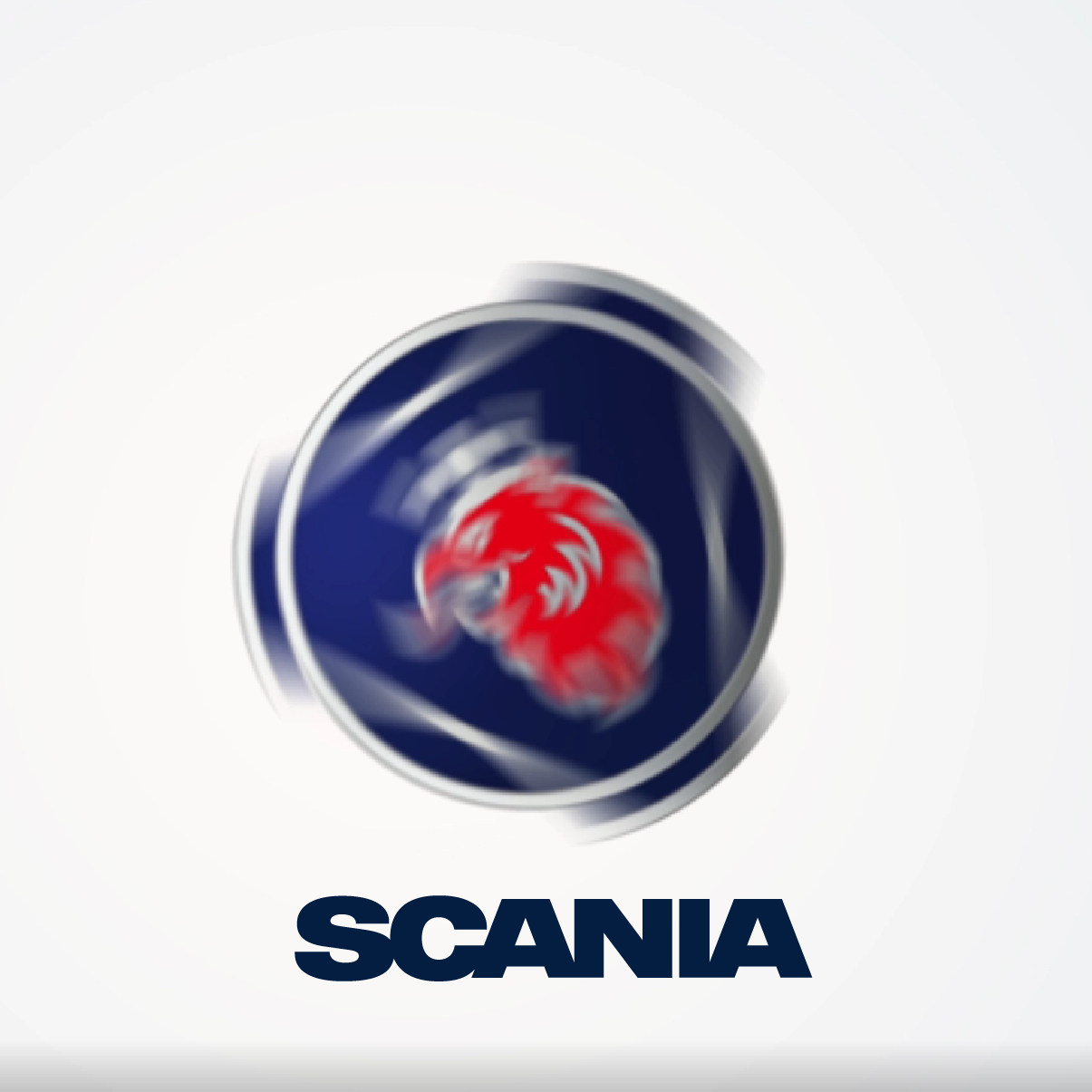 Swirling Scania symbol and wordmark