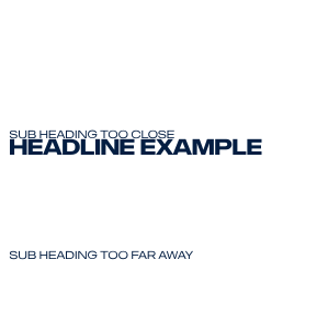 Headline written too far from the main headline