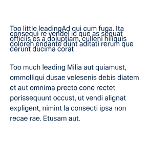Text with different and incorrect leading