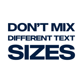 Text in different sizes