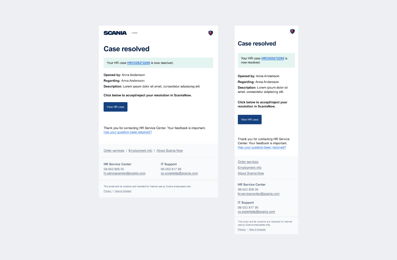 Example of transactional email