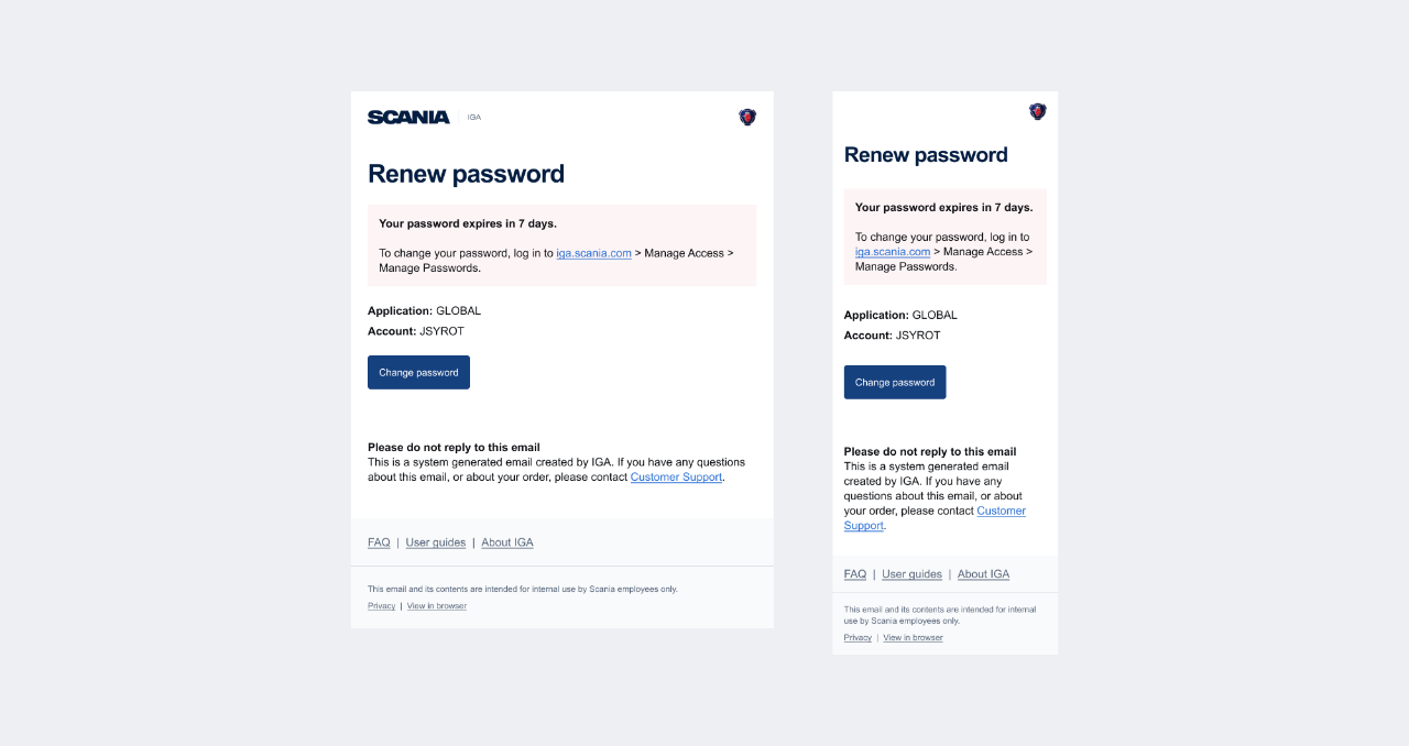 Example of transactional email