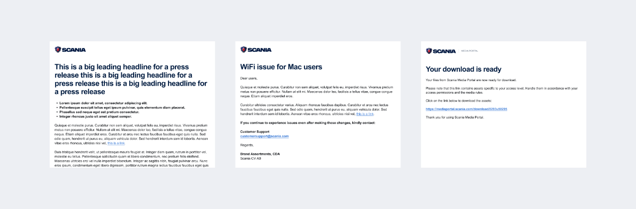 Example of simple emails