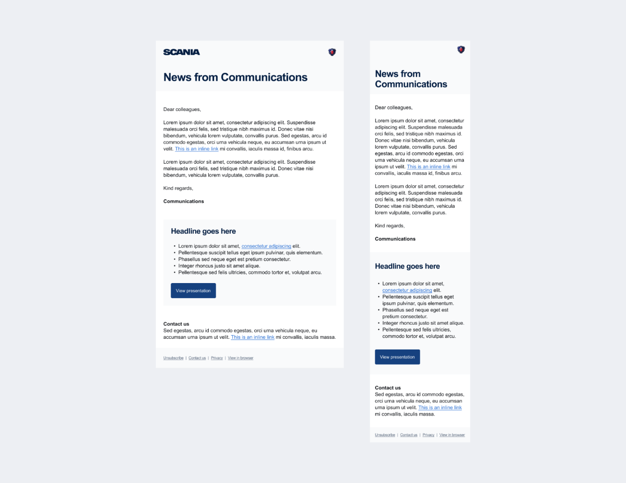 Example of internal newsletter