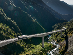 Truck on bridge