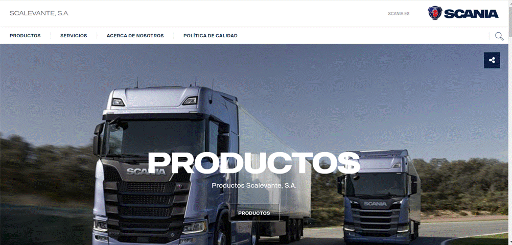 Scania branded homepage