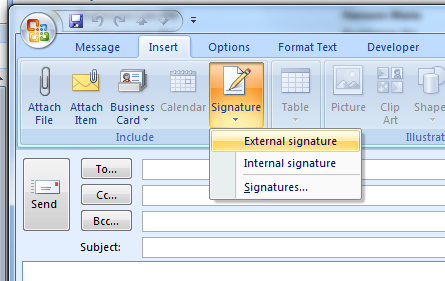 Change e-mail signature