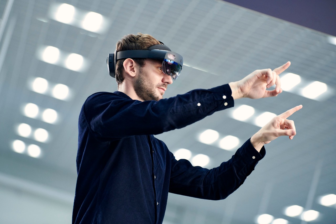 Man with VR glasses