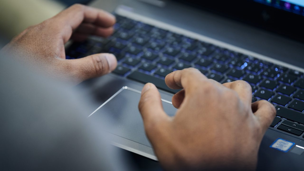 writing on keyboard