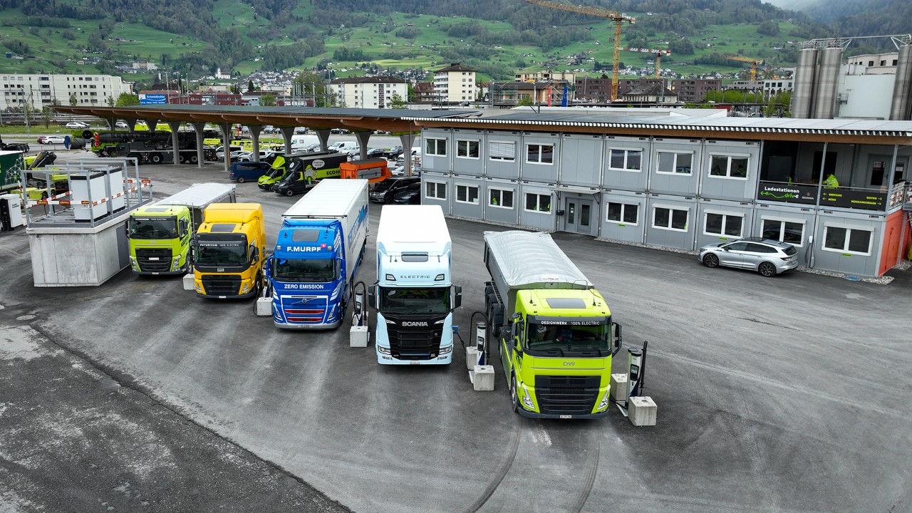 Truck flying in the air