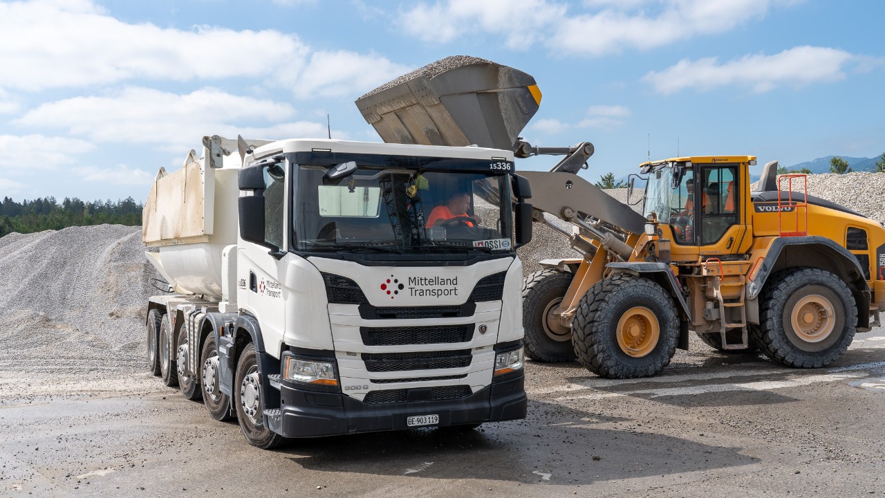 Truck flying in the air