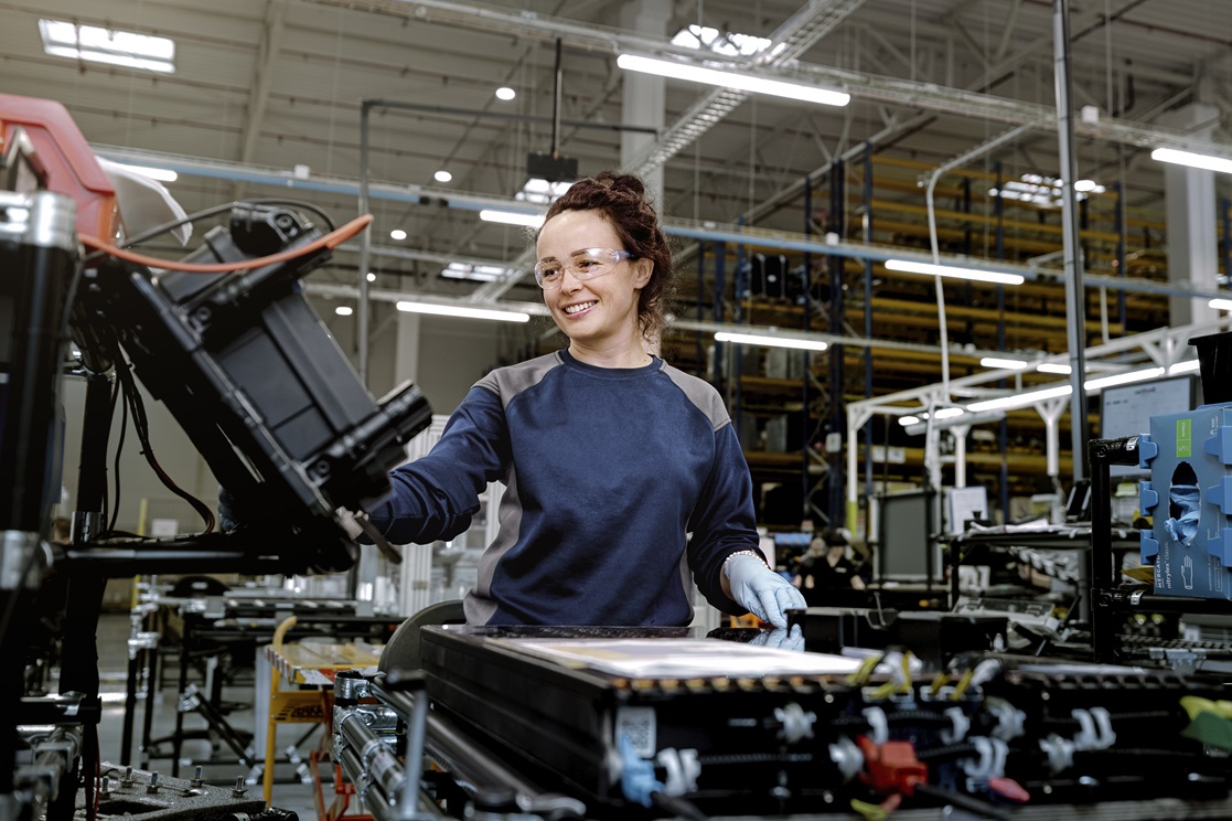 Employee working in factory