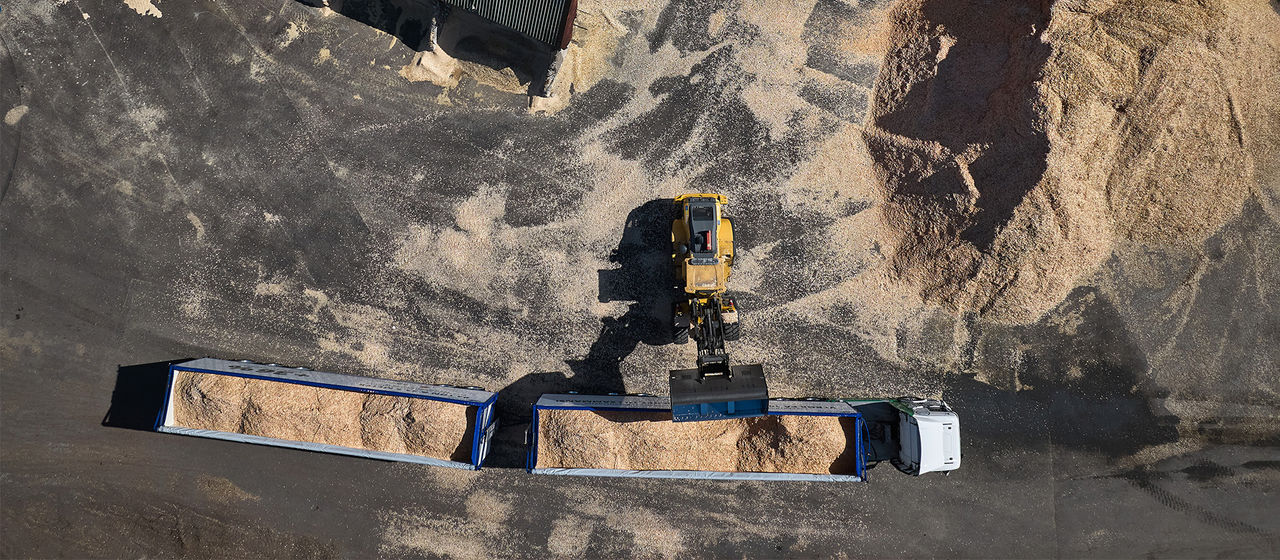 Aerial view of truck