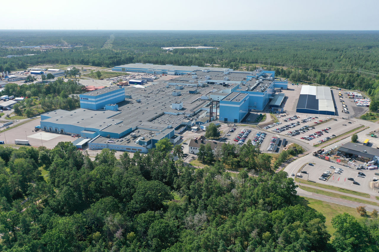 Flygbild över Scania Oskarshamn