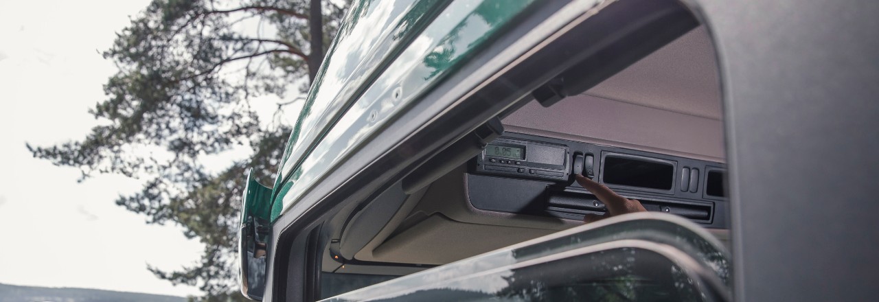 Färdskrivare i lastbil