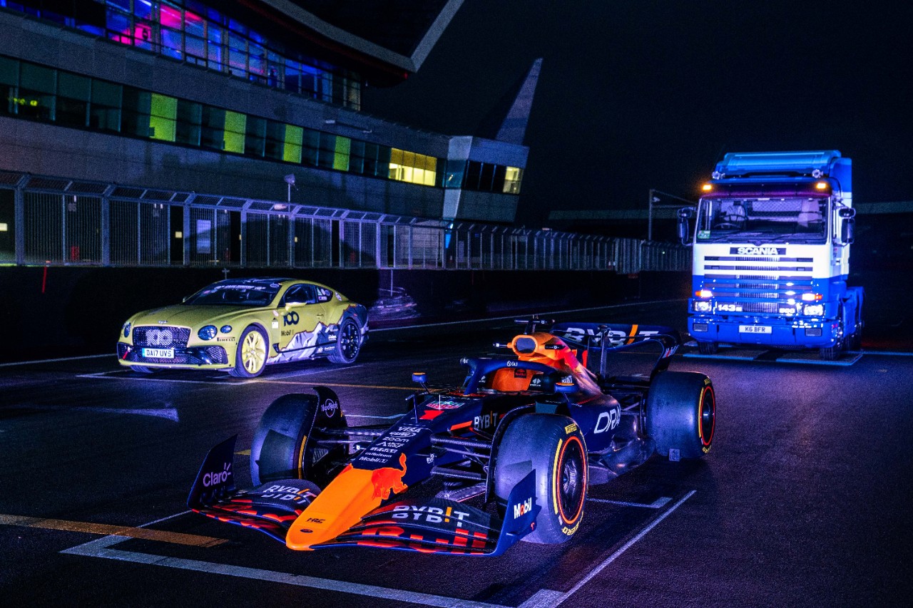 Sharp Freights blue, pink and white Scania 770 S V8
