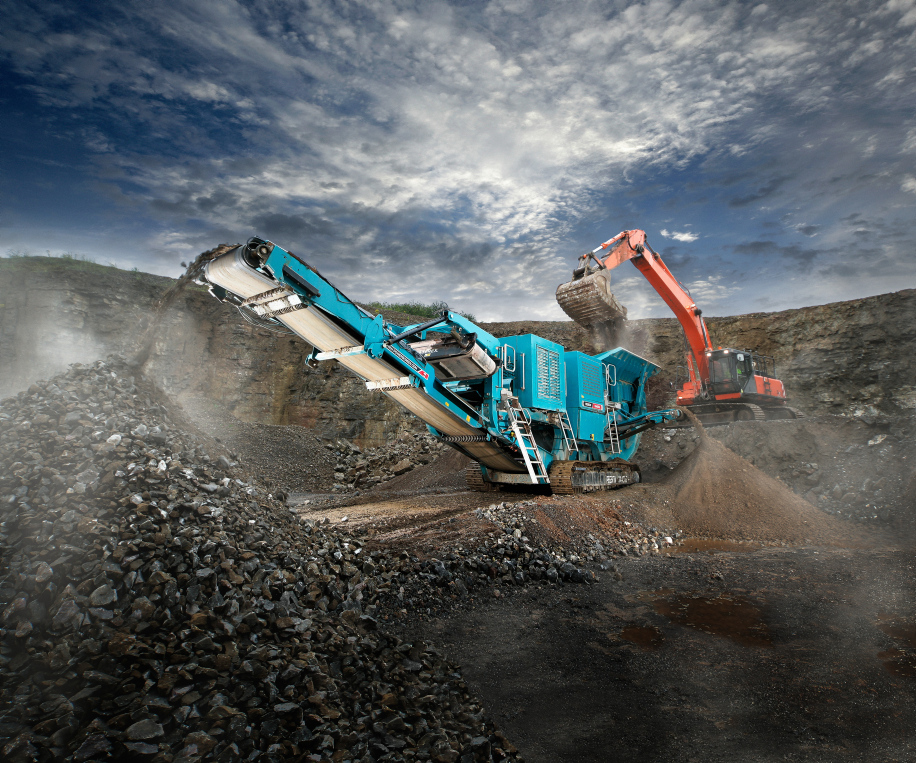 Terex stone crusher with Scania industrial 13 litre engine.Dingtuna, SwedenPhoto: Carl-Erik Andersson 2011