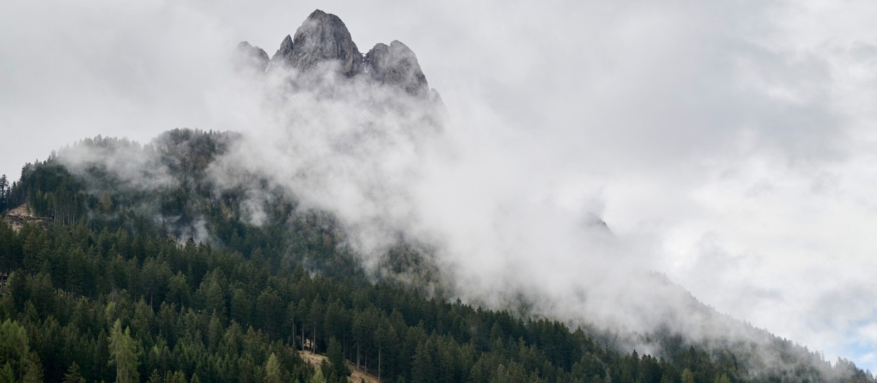 mountain covered with clouds