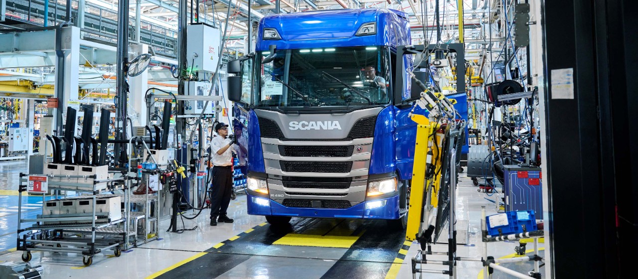Scania´s chassis assembly line in Sao Bernardo, Brazil