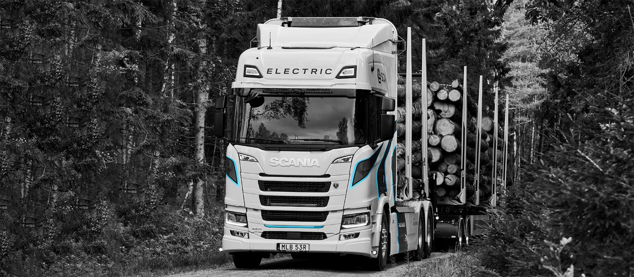 Scania BEV timber truck