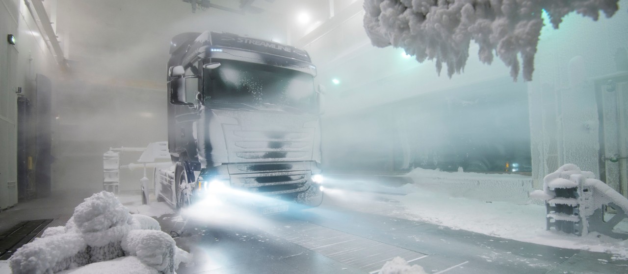 Scania´s climate wind tunnel in Södertälje